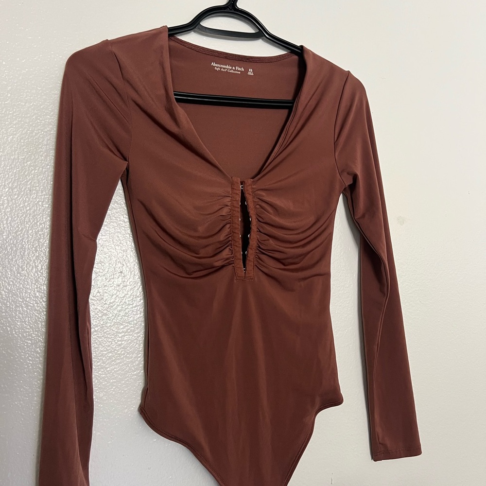 Abercrombie & Fitch Rust Long Sleeve Bodysuit